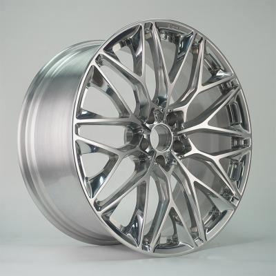 China 6061-T6 aluminum alloy available for optional 18-24 inch 36 color Lotus multi-spoke type custom plated silver alloy wheels for sale