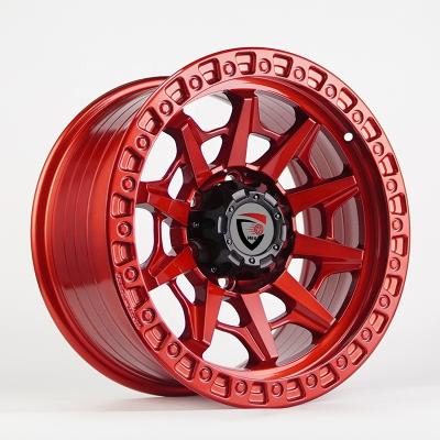 China Hot Plated Aluminum Fashion Alloy Wheel Red Negative ET 16 17 18 20 Inch Offroad Wheel Rim Aluminum Ring for sale