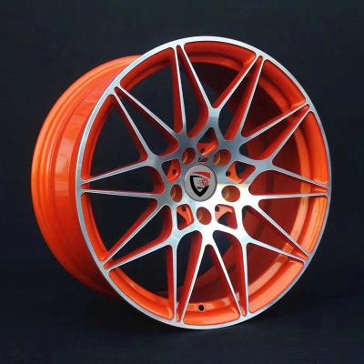 China BMW e91 f30 f10 5X112 5X120 Wheel Custom Face Bird Nest Bright Orange Suitable Aluminum Alloy Forged Wheels for sale