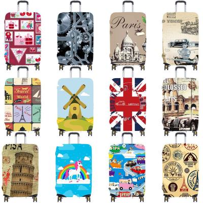 China OEM ODM Soft Spandex Luggage Cover Customized Logo Printed Suitcase Cover for sale