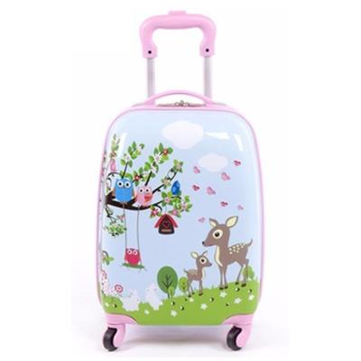 China Waterproof Luggage Trolley Bag Printing Kids Travel Trolley Bag Lightweight Luggage 4 Wheels Cheap Suitcase for sale