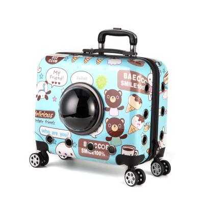 China CLASSICS Pet Rolling Wheel Crate Travel Luggage Bag Trolley Pet Carrier for Dog and Cat for sale