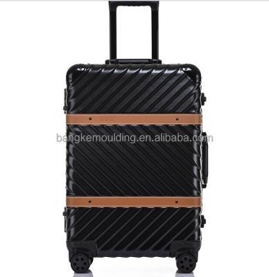 China PC+ABS Leather Aluminum PC Frame ABS Trolley Luggage Suitcases Case for sale