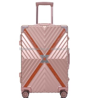 China New Design PC+ABS ABS Aluminum Frame Trolley Luggage Case for sale