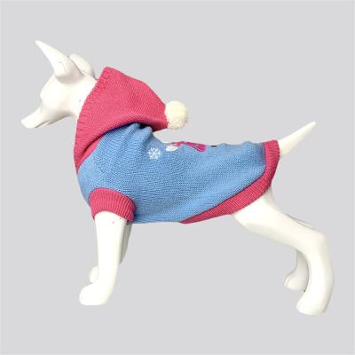 China Winter Girl Dog Cat Pet Cloth Hooded Hooded Embroidered Sweater Coat Jacket Jumper Dress Wear for sale