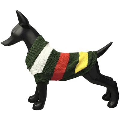 China Dre Yellow Red White Green Striped Viable Dog Cat Pet Cloth Clothing Sweater Jacket Coat Jacket Jumper for sale