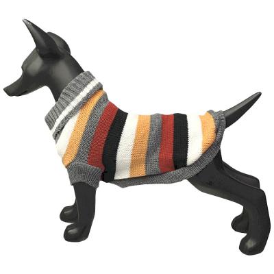 China Two Viable Stripe Rainbow Color Stripe Dog Cat Pet Cloth Clothing Sweater Jacket Coat Jacket Jumper Dress Regular Wear for sale