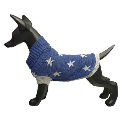 China Jacquard Viable Pentagon Pet Dog Cat Dog Cloth Sweater Jacket Coat Jacket Jumper Dress Blue Gray Wear for sale