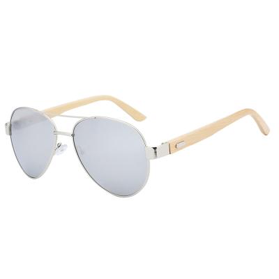 China CE Pilot Sunglasses Wood Bamboo Sunglasses Polarized Metal Sunglasses Custom Logo BS005 for sale