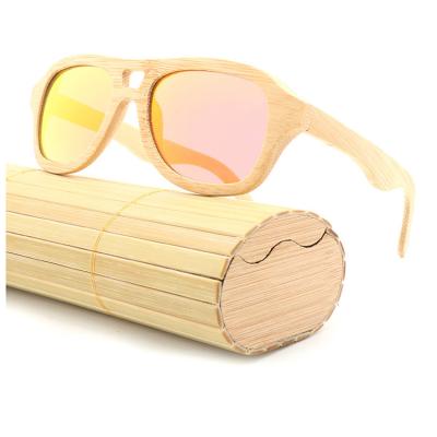 China CE Double Bridge Sunglasses Wooden Bamboo Sunglasses Polarized Promotional Sunglasses Custom Logo BS003 for sale