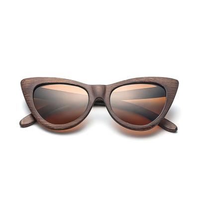 China Fashion Sunglasses Cat Eye Sunglasses Wood Bamboo Sunglasses Polarized High Quality Sunglasses Custom Logo BS011 for sale