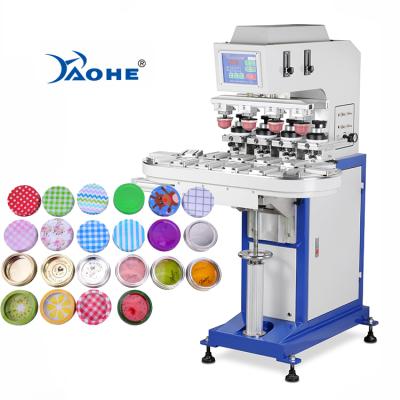 China Plastic Products Logo Pad Printing Machine 4 Color Plastic Rotary Conveyor Pad Printer Price for sale