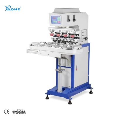 China Toys 4 Color Ink Cup Pad Printer / Pad Printer Printing Machine With Conveyor for sale