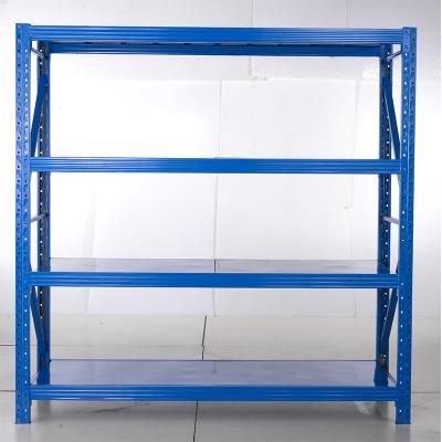 China Corrosion Protection Prefab Warehouse Light Duty Shelf Long Span Storage Rack for sale