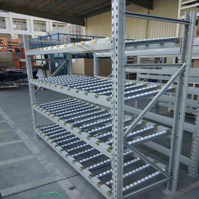 China Corrosion Protection Steel Pallet Flow Racking System Shelf With Roller Tracks Warehouse Rack for sale