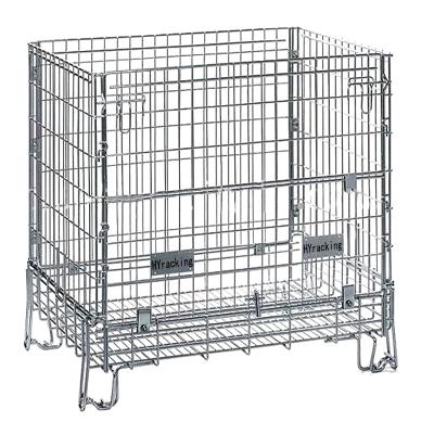 China Corrosion protection metal wire roll cage tire storage container with wheels for factory for sale