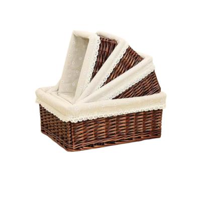 China Sustainable Wholesale Fruit Bread Basket Cheap Eco Picnic Manufacturer Handmade Natural Wicker Storage Baskets for sale