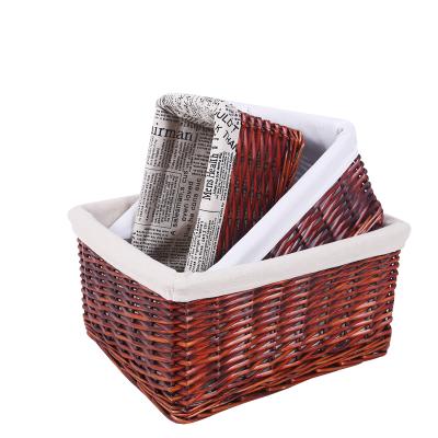 China Wholesale Custom Size Household Hand Stored Woven Wicker Storage Basket for sale