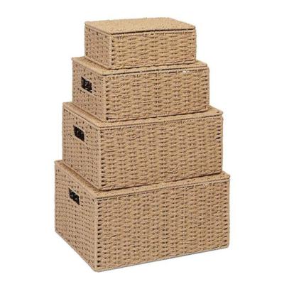 China Viable Paper Rope Weaving Storage Basket Organizer for sale