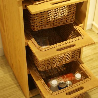 China Willow Storage Drawer Basket For Viable Retail Kitchen Wooden Furniture for sale