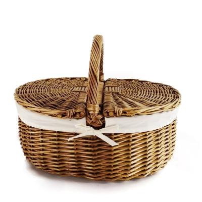 China China Wicker Gift Basket Holiday Special Packaging Prior Decoration And Daily Storage Box Willow Picnic Basket Gift Mess Storage for sale