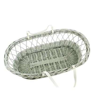 China Eco - Friendly Materials Crib Rattan Baby Cradle Fabric Collapsible Baskets for sale