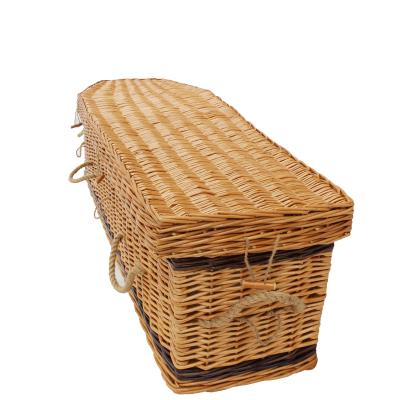 China European Style Recycled Wicker Hot Sale Casket And Casket Undertakers Supplies European Style Swing Handles European Countries 188*56*42.5 for sale