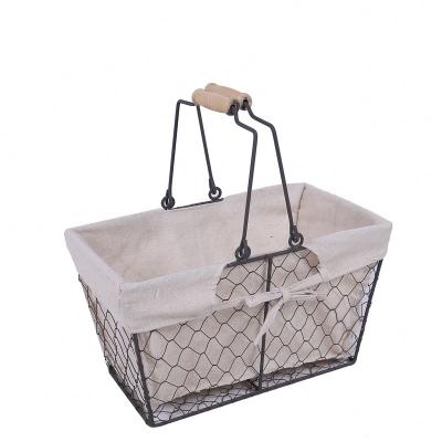 China Small Viable Moq Storage Metal Decorative Wire Mesh Iron Basket for sale