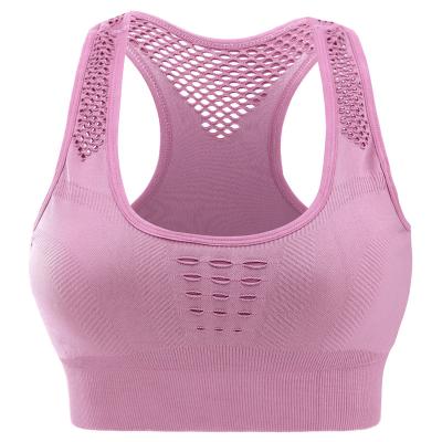 China Women Breathable Soft Compression Yoga Sports Full Support Bra With Removable Cups for sale