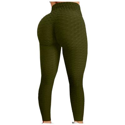 China Outdoor Running Gym Yoga Pants Plus Size Breathable High Quality Women Butt High Waist Honeycomb Texture Lifting Gaiters for sale