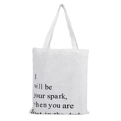 China Customized Handled Color Size White Cotton Tote Canvas Shopping Bag With Custom Printed Logo for sale