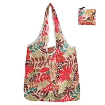 China Waterproof Custom Eco Recycle Reusable Grocery Packing Bag Nylon Foldable Polyester Folding Shopping Bag for sale