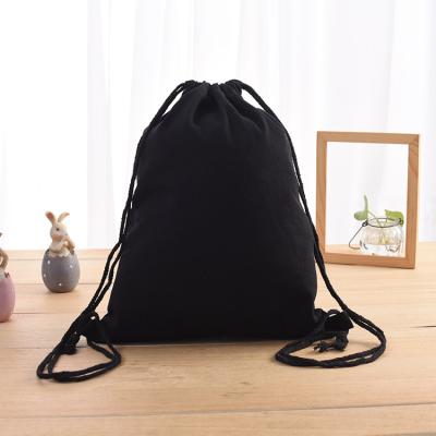 China Waterproof Cotton Canvas Drawstring Backpack Bag Closure Shoulder Bag for sale