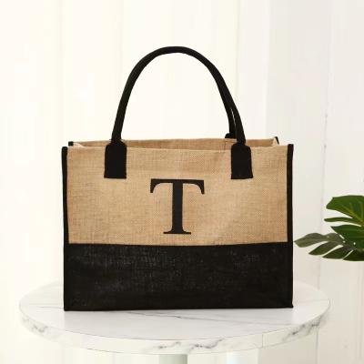 China OEM Wholesale Natural Handled Jute Burlap Sack Tote Bag for sale