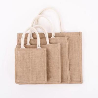 China Buying High Quality Jute Handled Tote Bag With Rattan Wood Jute Handbag Handles Custom Logo Accepted for sale