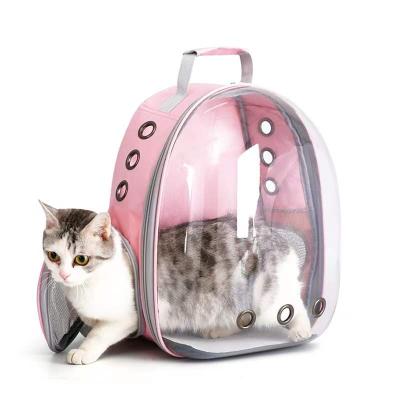 China Viable Cat Bag Pet Backpack Outside Bag Portable Transparent Cat Bag Capsule Space Backpack Breathable Pet Carrier Bag for sale