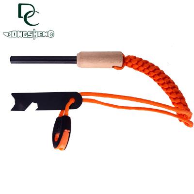 China Small Flint Multifunctional Outdoor Survival Whistle Camping Emergency Equipment Fire Starter Flintstones Bushcraft for sale