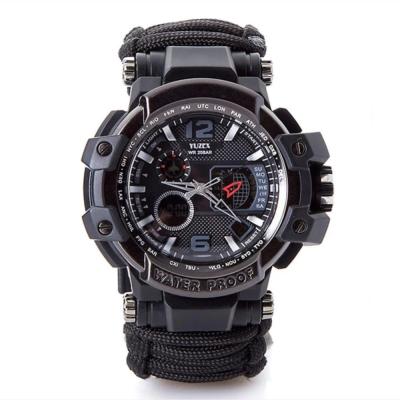 China Durable Outdoor Survival Watch Multifunctional Waterproof Paracord Watchband Military Tactical Camping Increasing Speed ​​Emergency EDC for sale