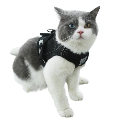 China Mesh Harness Adjustable Cat Vest Soft Viable Cat Harness and Leash Set for Walking Small Dog Harness with Reflective St for sale