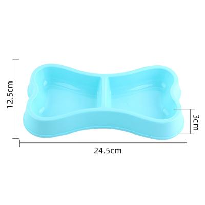 China Viable Pet Supplies Bone To Form Dog Bowl Portable Durable Plastic Puppy Pet Feeding Bowl Double Pet Feeding Bowls for sale