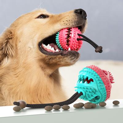 China Stocked 6 - IN-1 Function Dog Toy Leaking Device Double-Layer Toothbrush Bell Bite-Resistant Voice Ball Pet Dog Molar Toy for sale