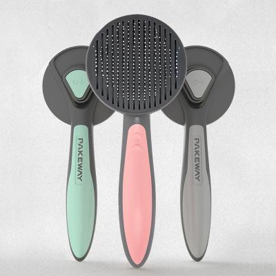 China Stocked Dogs Cats Brushes Combs Pet Supplies Self Cleaning Slicker Slicker Brush Suitable For All Hair Lengths for sale