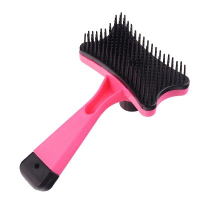 China Stocked Cat Pet Hair Removal Floating Hair Brush Massage Groming Comb Dog Cleaning Round Head Set Cat Pet Comb Supplies for sale