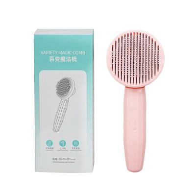 China Stocked Relaxlines 2022 Newcomers Rotatable Brush Pet Comb Portable Plastic Handle Pets Tooldouble Pet Combs for sale