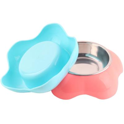 China No-puddle Basic Food Water Feeder Sustainable Cat Bowls Stainless Steel Pet Bowls For Puppies Cats Dogs Smalls for sale