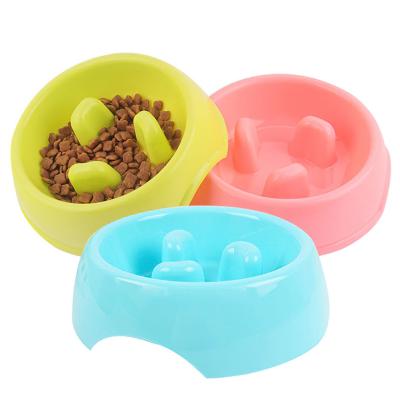 China Durable Plastic Fun Maze Pet Bowl Slow Feeder Anti Clogging Feeder Prevent Bloating Feeding Plastic Dog Pet Food Bowl for sale