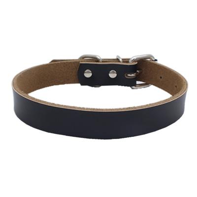 China New Comfortable Custom Soft Stocked Pet PU Leather All Metal Lettering Buckle Dog Collar for sale