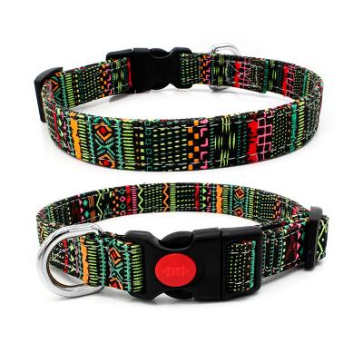 China New Double-Layer Pet Collar Stocked Adjustable Canvas Fashion Neck Band Dog Accessories Pet Suppliers for sale