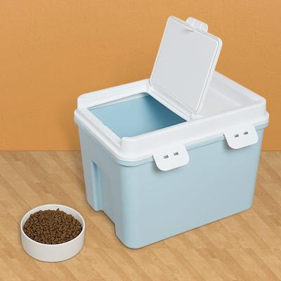 China Sustainable Pet Grain Storage Barrel Cat Dog Food Containers Sealed Large Capacity Barrel Box Dog Food Bucket for sale