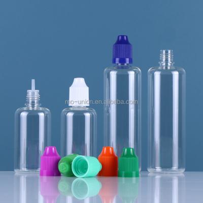 China Clear Transparent PET Bottle Cap Squeeze 5ml 10ml 15ml 20ml 30ml 50ml 100ml 1oz Child Proof CNS Lid Vape Juice Plastic Bottle Cap Child Safe e-liquid for sale